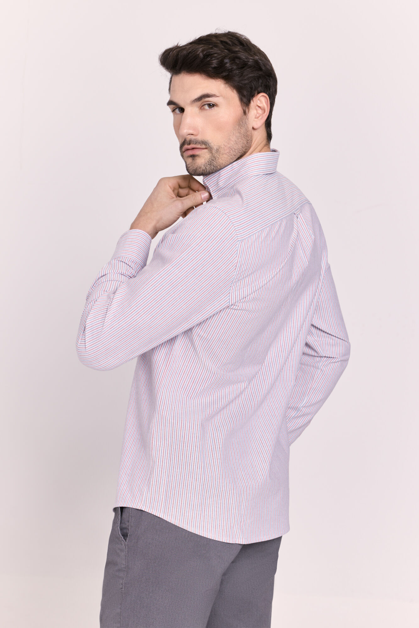 Milano Camisa rayas manga larga Vino