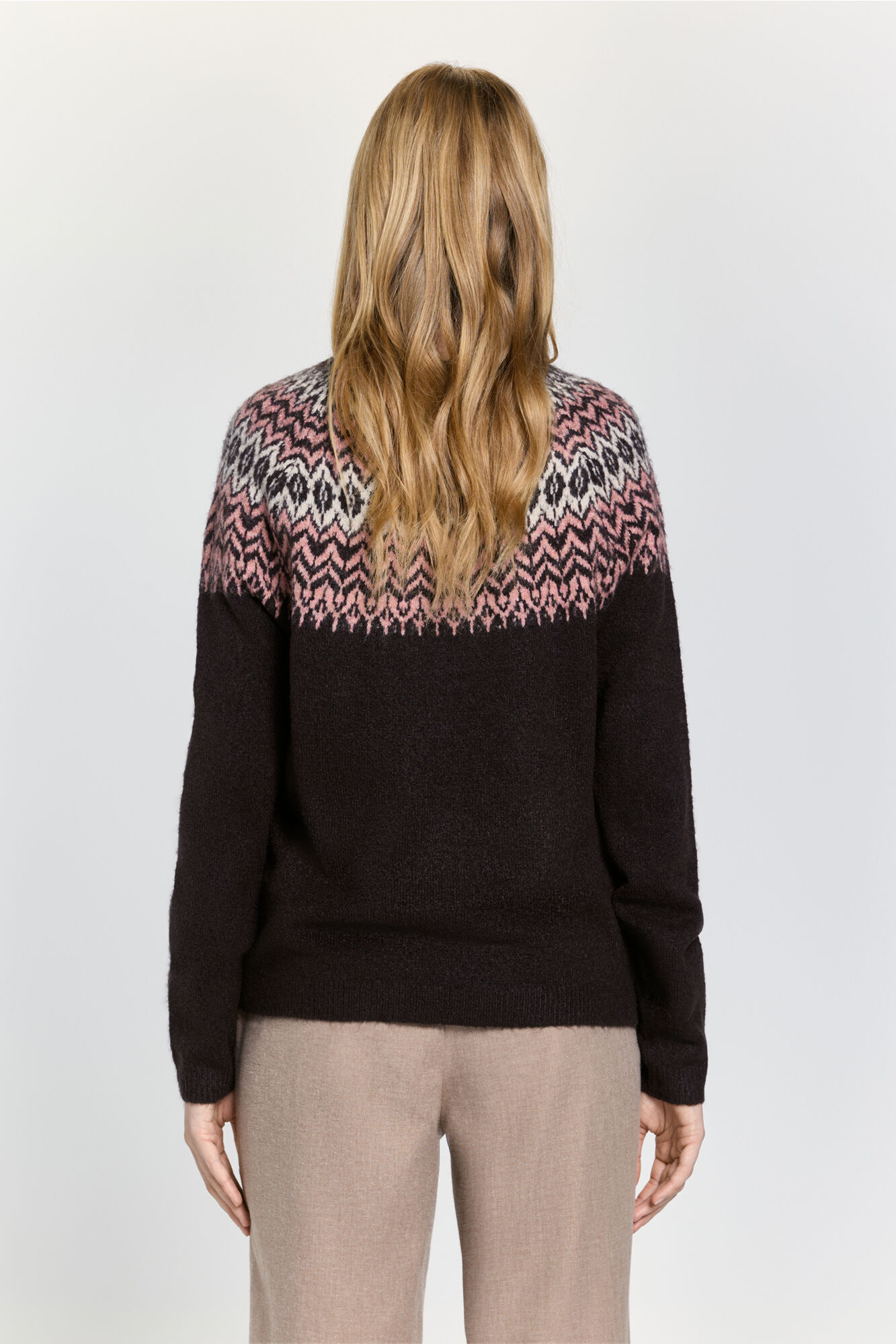 Milano Tejido de jersey marr&oacute;n con jacquard Marr&oacute;n Oscuro