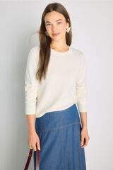 Milano Su&eacute;ter cuello redondo con estructura Beige