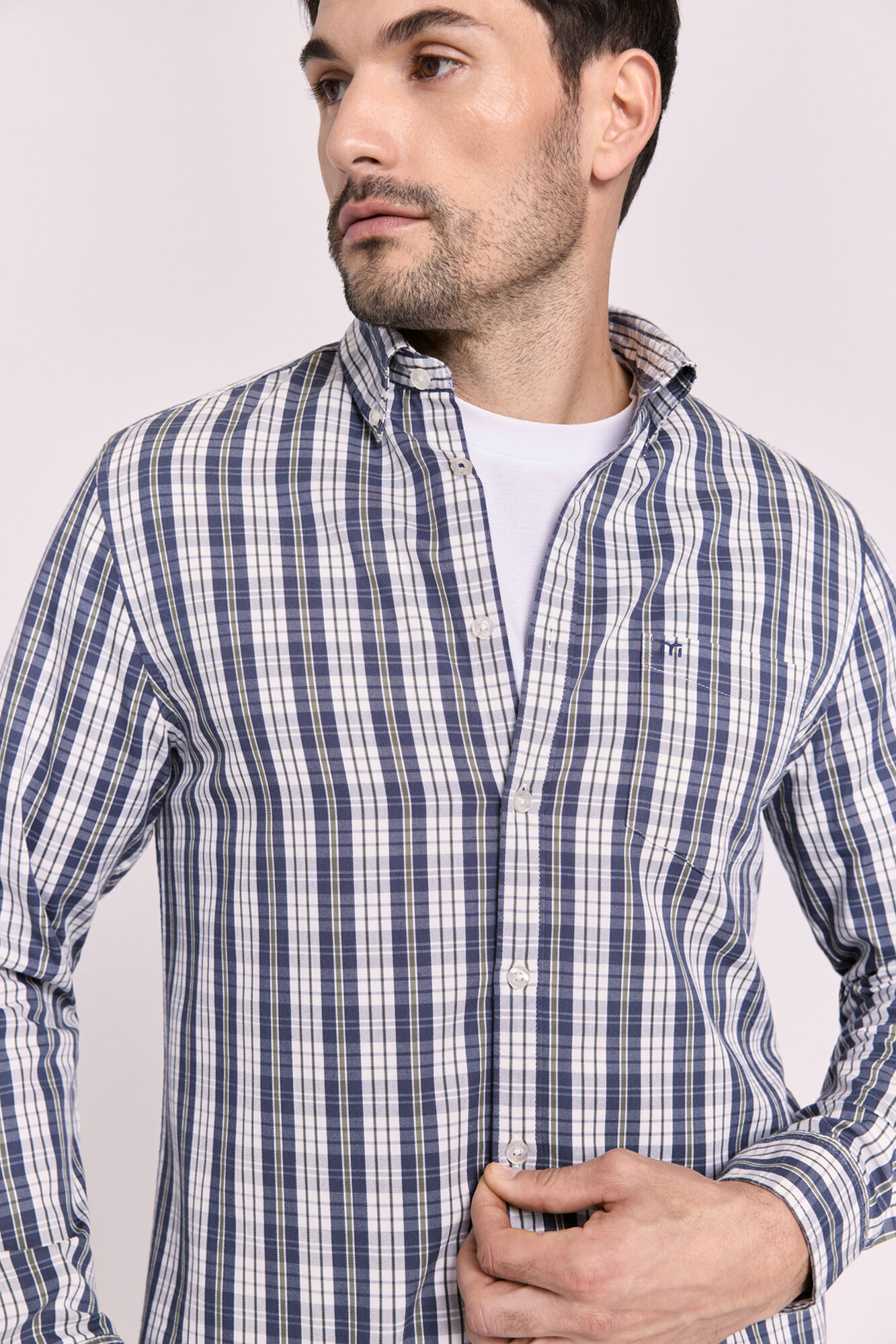 Milano Camisa manga larga a cuadros Navy