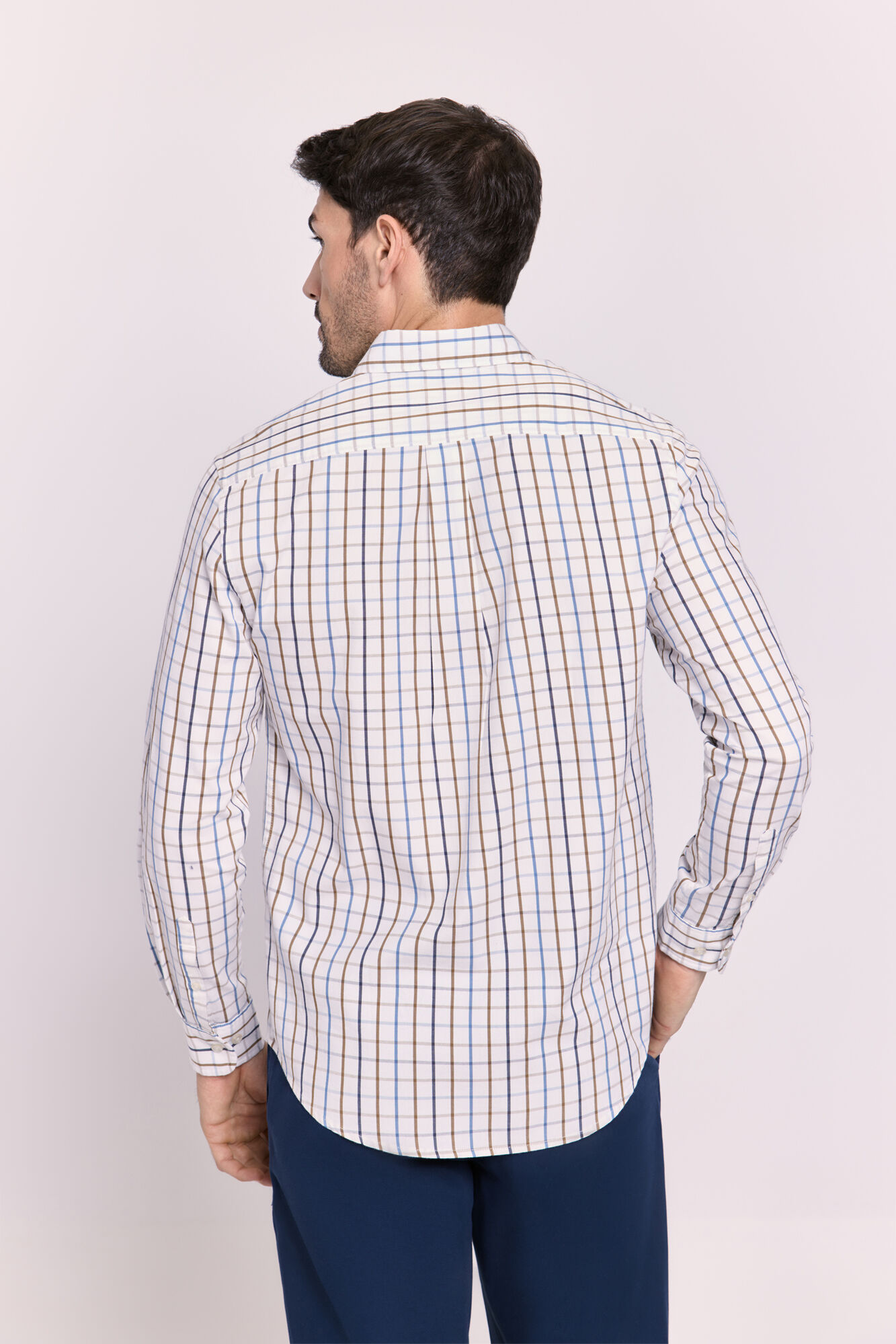 Milano Camisa manga larga a cuadros Navy
