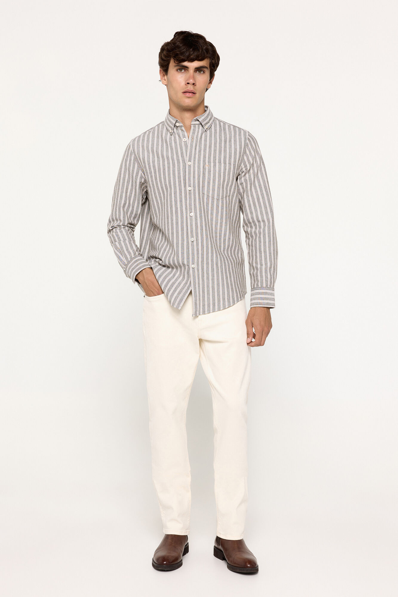 Milano Camisa Oxford Rayas Verde