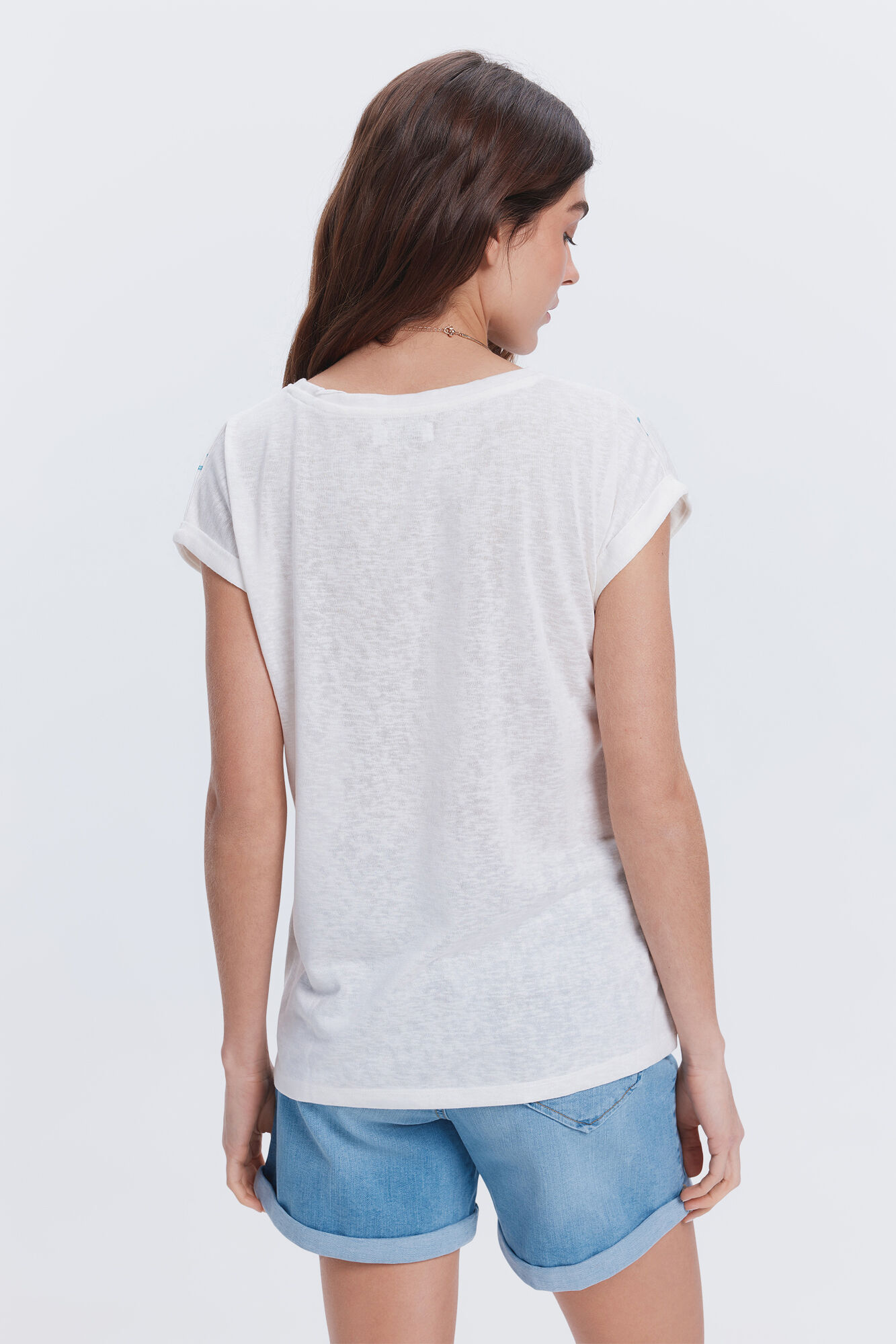 Milano Camiseta estampada con strass Azul