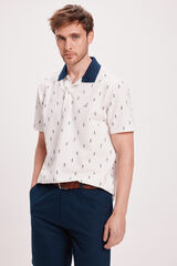 Milano Polo Estampado Blanco