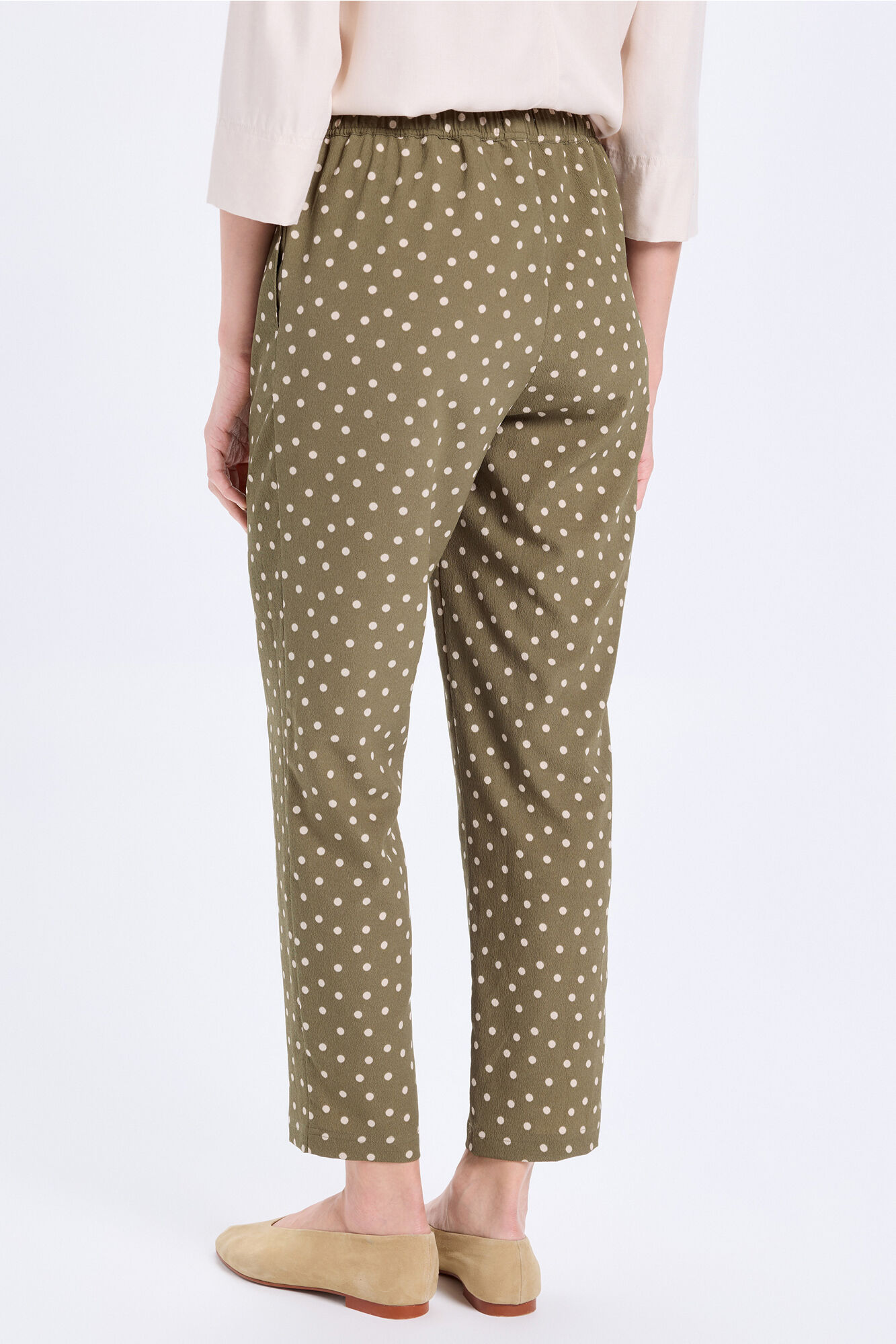Milano Pantal&oacute;n fluido estampado Kaki Oscuro