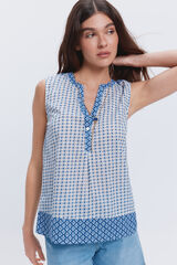 Milano Blusa fluida estampada Azul
