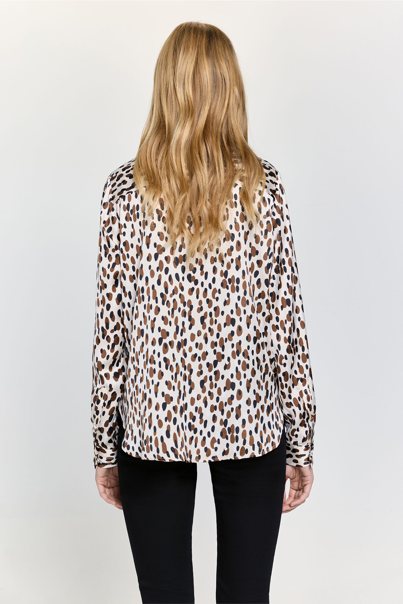 Milano Camisa estampada con satinado Beige/Claro