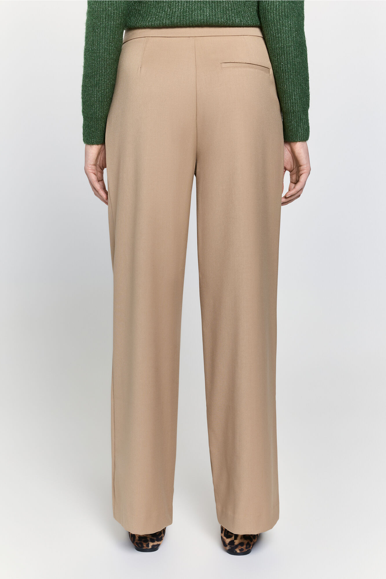 Milano Pantal&oacute;n de tiro alto y recto Beige