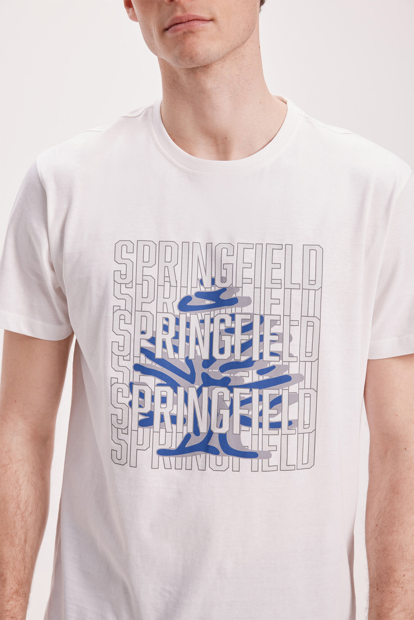 Springfield Camiseta SPF Estampada Blanco