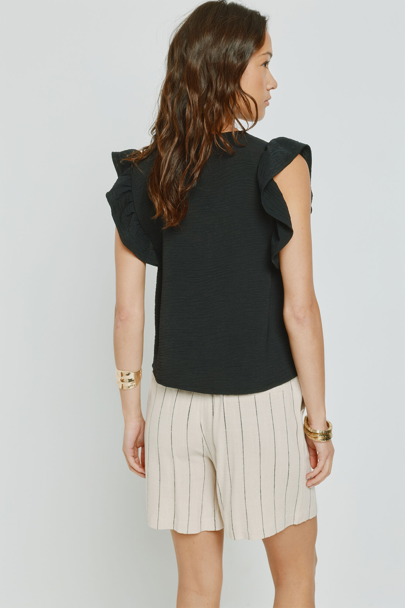 Milano Blusa con volantes Negro
