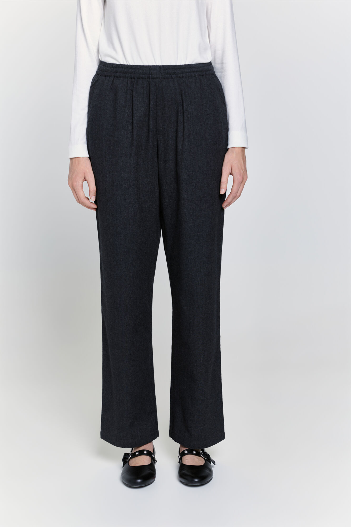Milano Pantal&oacute;n de franela Negro