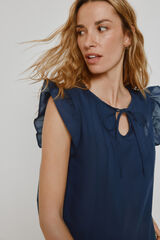 Milano Blusa de manga corta Navy