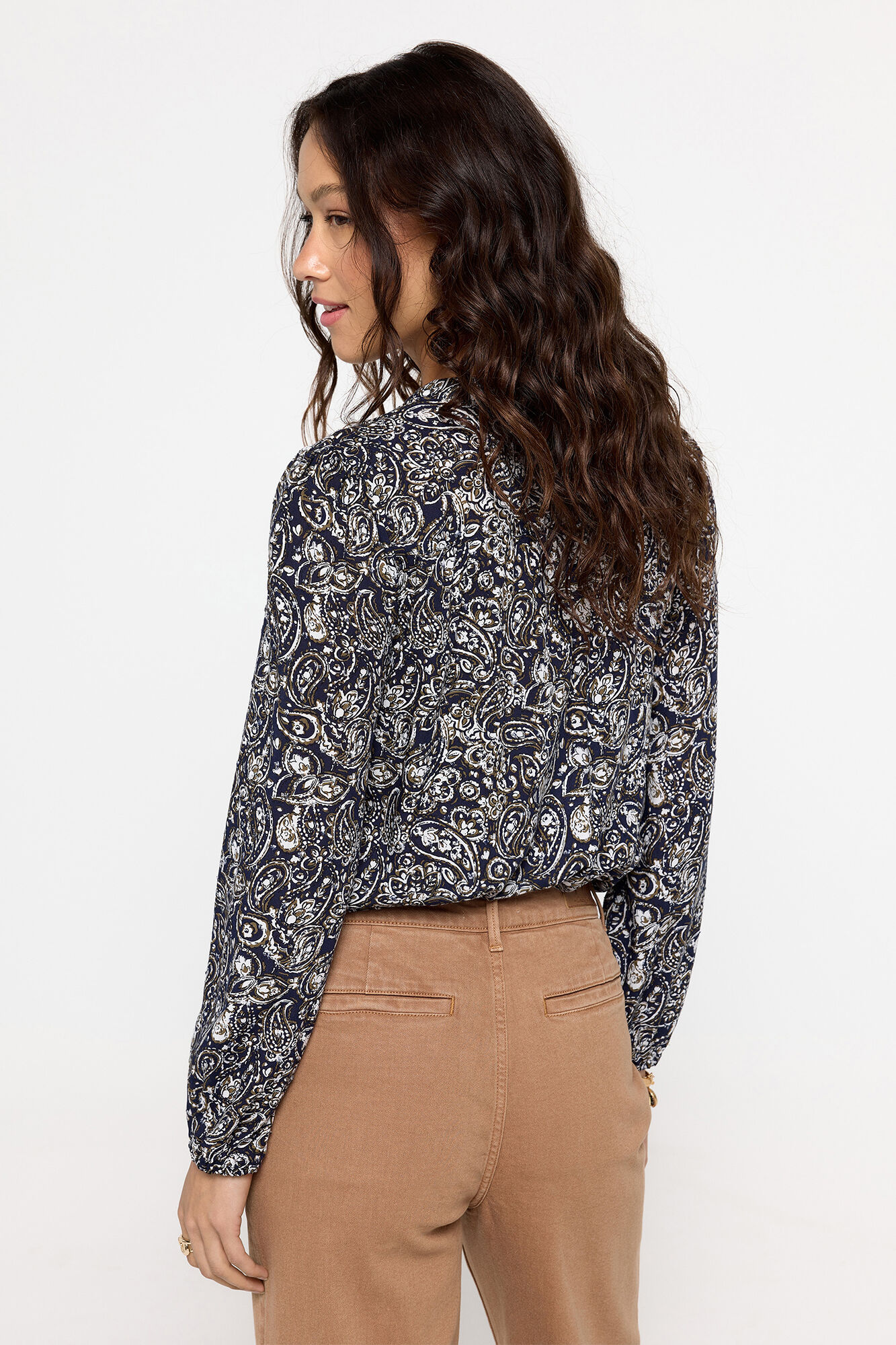 Milano Blusa Estampada Plumet&iacute; Azul