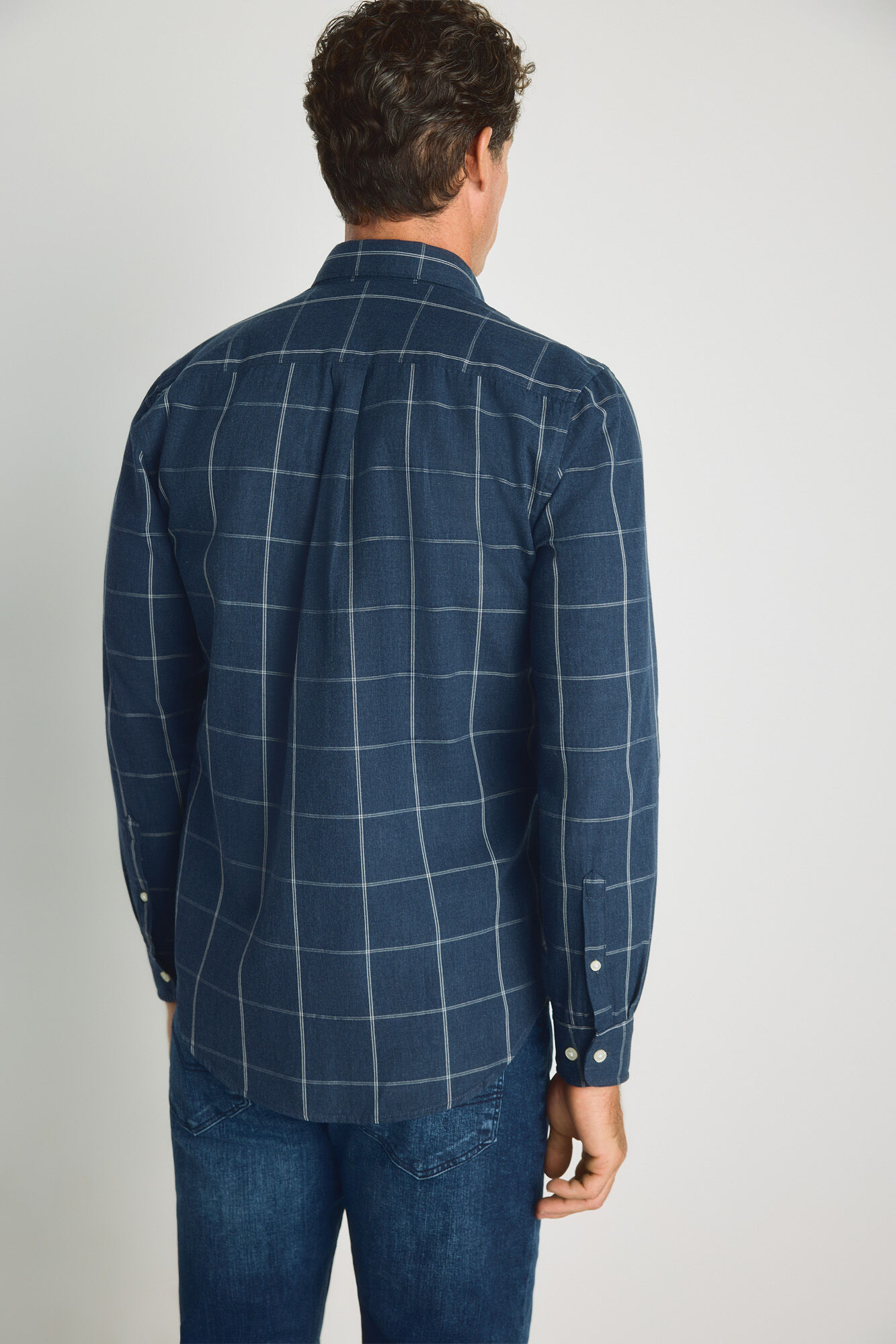 Milano Camisa de cuadros manga larga Navy