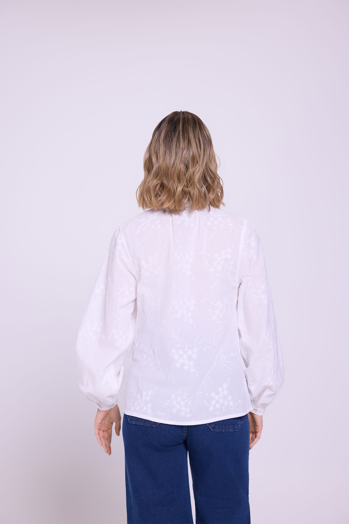 Milano Blusa de tejido bordado Blanco