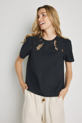 Milano Blusa de manga corta Negro