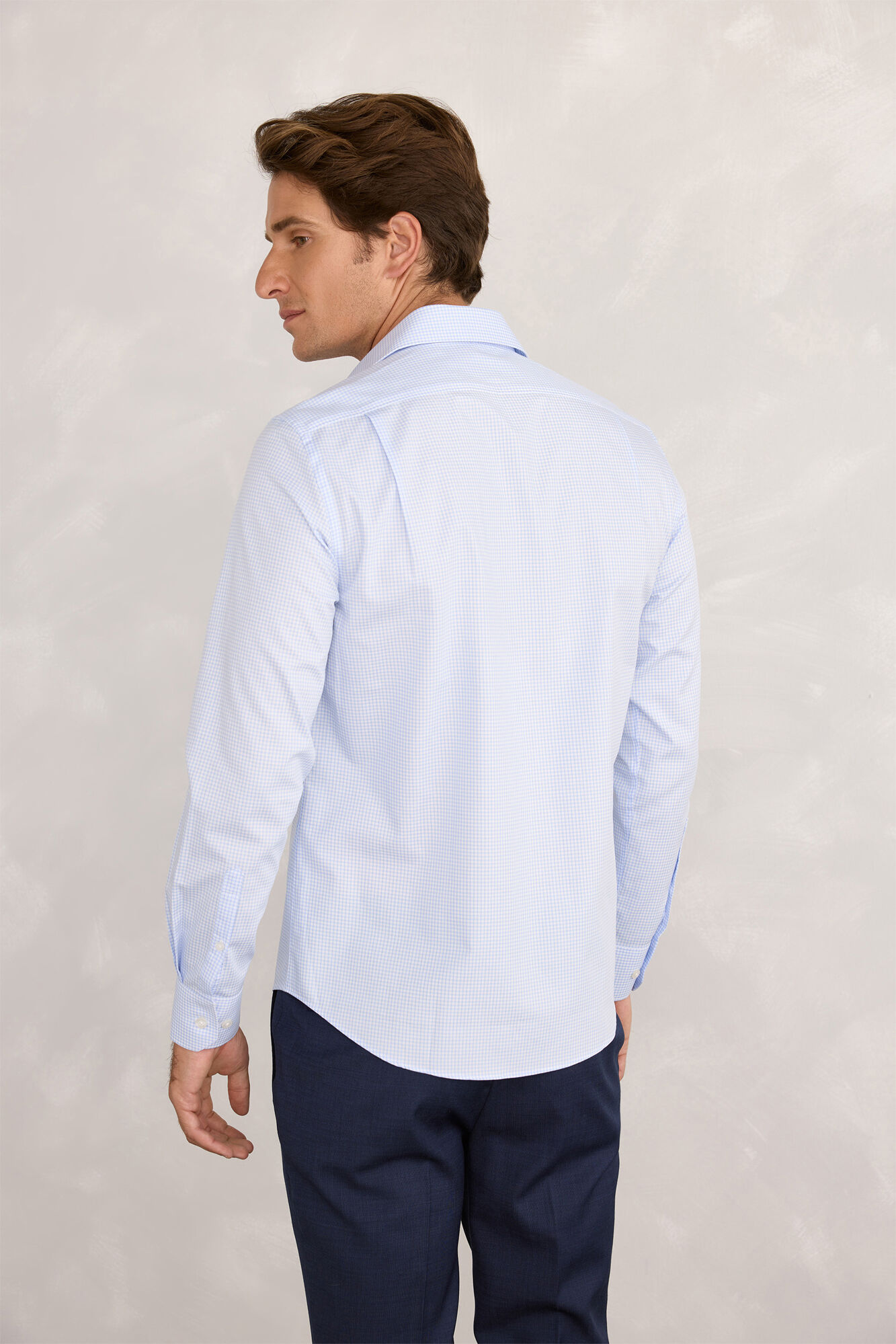 Pedro del Hierro Camisa de vestir de popel&iacute;n a cuadros Azul