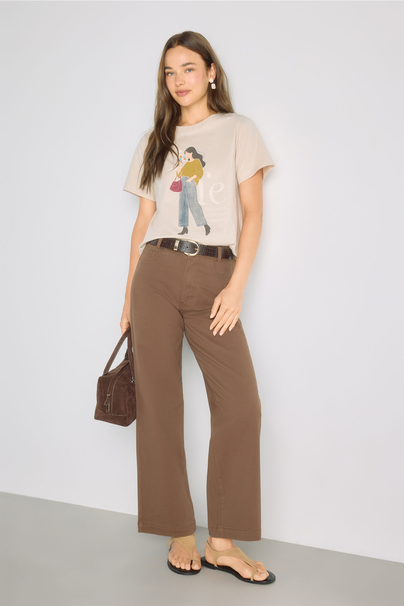 Milano Playera estampada manga corta Beige