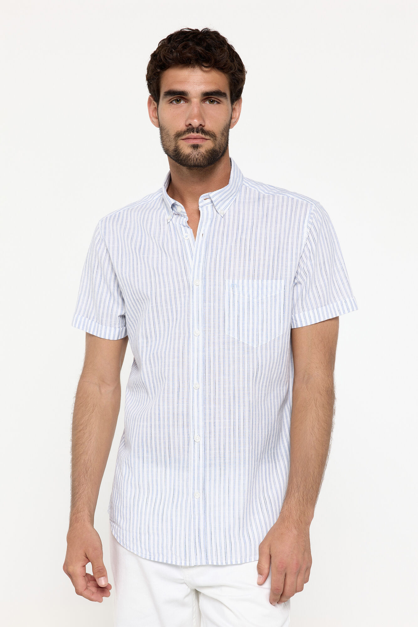 Milano Camisa slub rayas