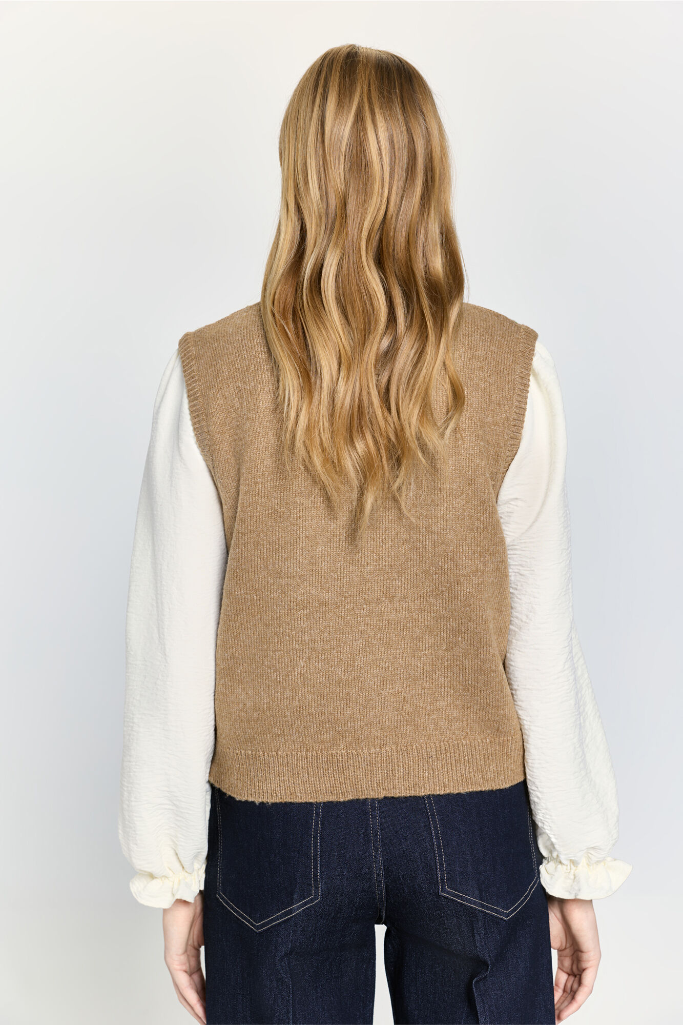 Milano Chaleco de punto tejido Beige/Claro