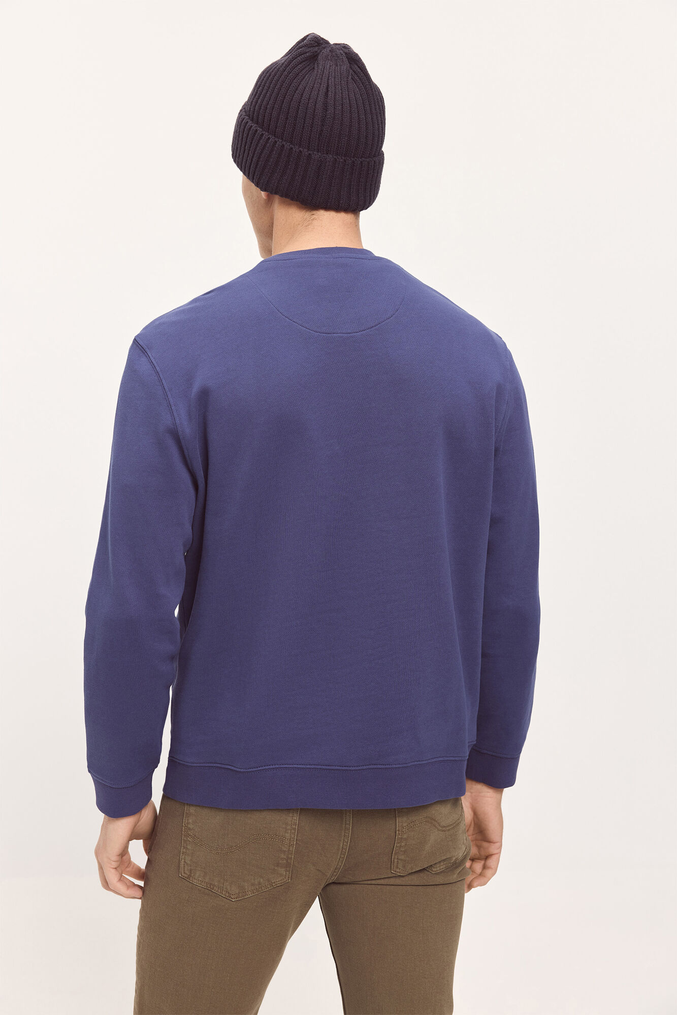 Milano Sudadera B&aacute;sica Patch Cuello Caja Azul Oscuro