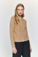 Milano C&aacute;rdigan de tejido con botones forrados Beige
