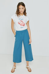 Milano Pantal&oacute;n liso con cintura el&aacute;stica Azul Oscuro