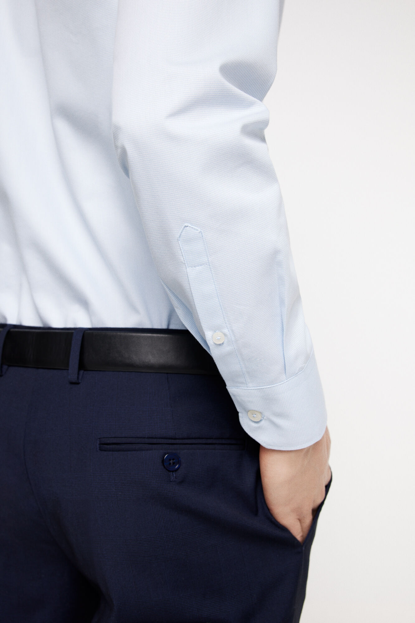 Milano Camisa de vestir microestructura. Azul