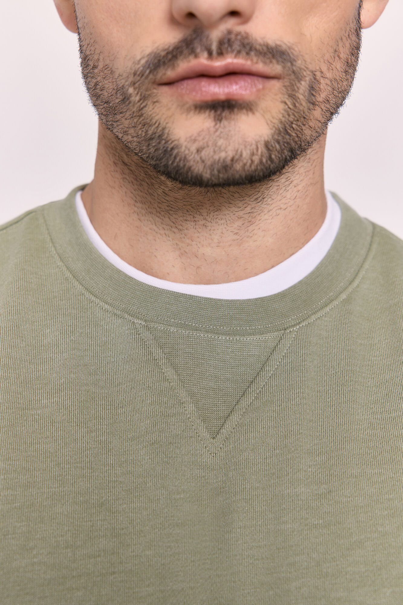 Milano Sudadera cuello redondo con logo Kaki Claro