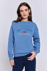 Milano Sudadera de forro polar azul con texto Azul