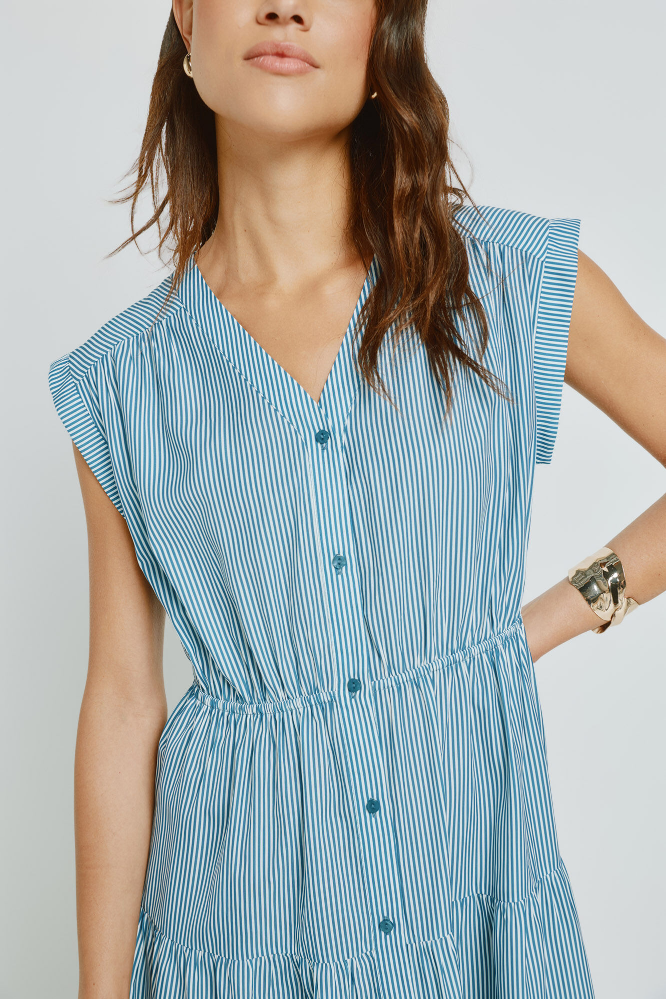 Milano Vestido escote en pico Azul Oscuro