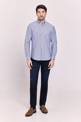 Milano Camisa lisa manga larga Navy