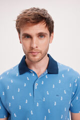 Milano Polo Estampado Azul Oscuro