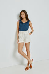 Milano Bermuda de mezclilla regular fit Beige
