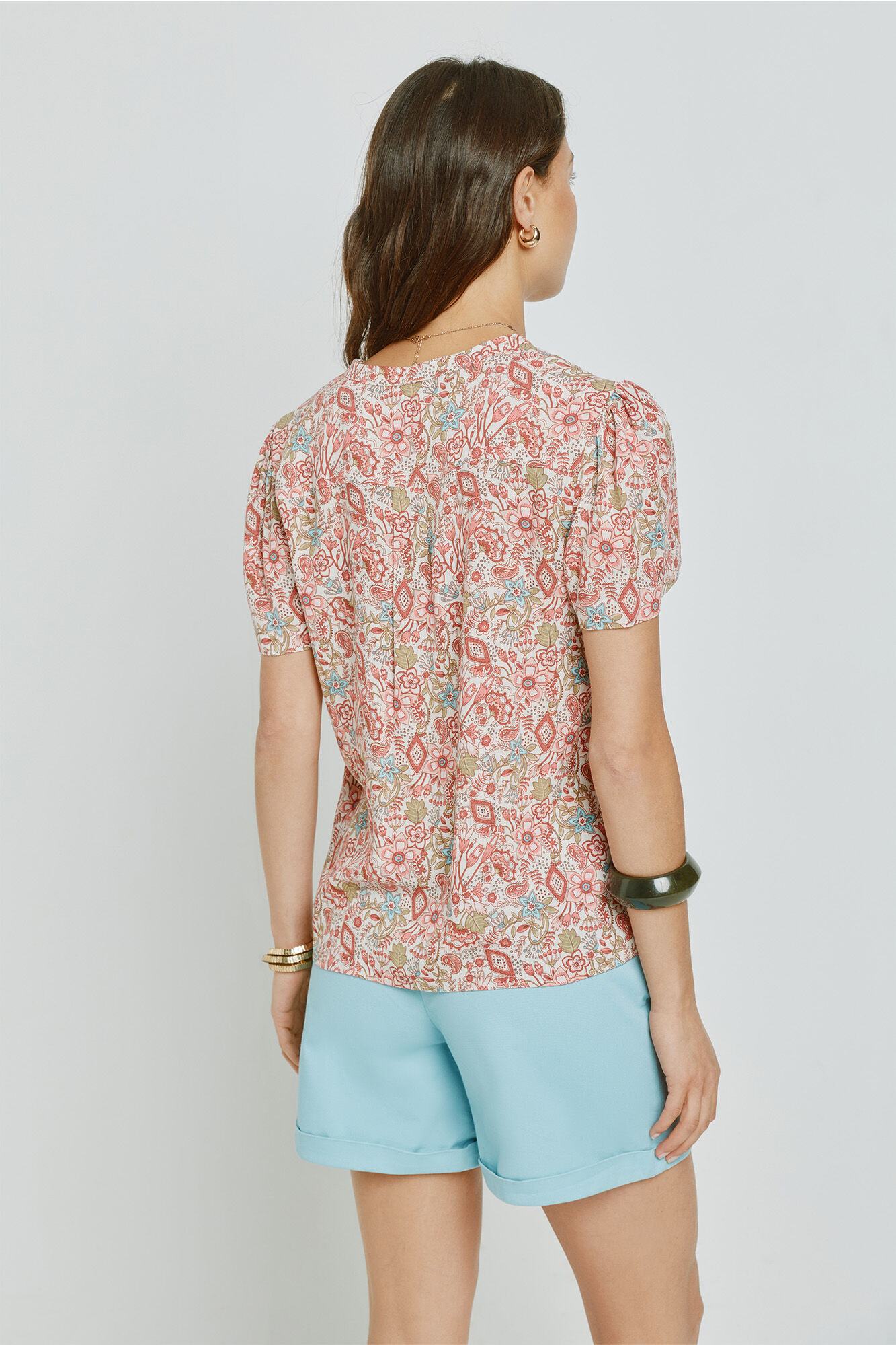 Milano Blusa estampada Rojo/Coral