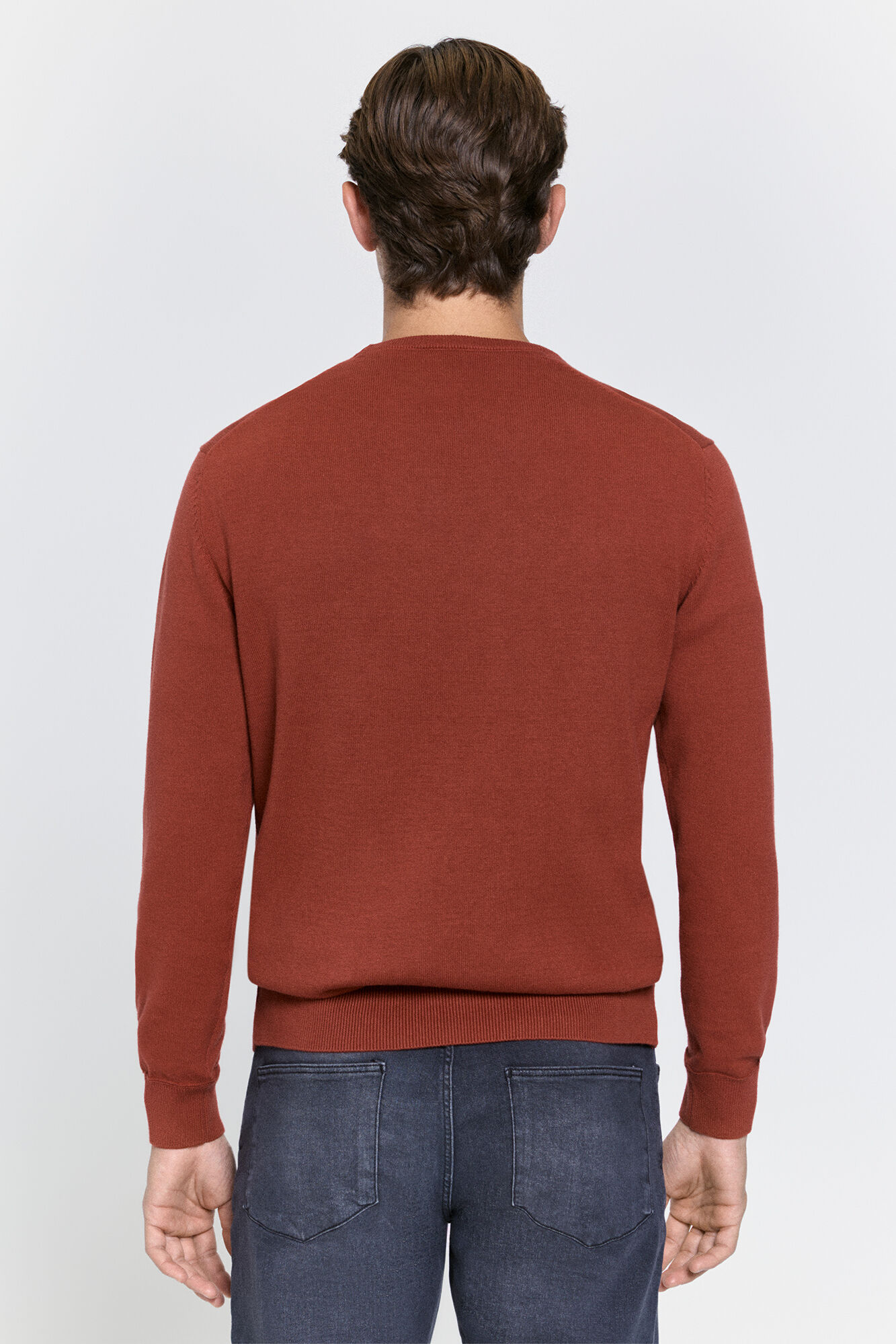 Milano Jersey b&aacute;sico de cuello redondo ajustado Naranja