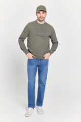 Pedro del Hierro Sudadera cuello redondo con logo Kaki Oscuro