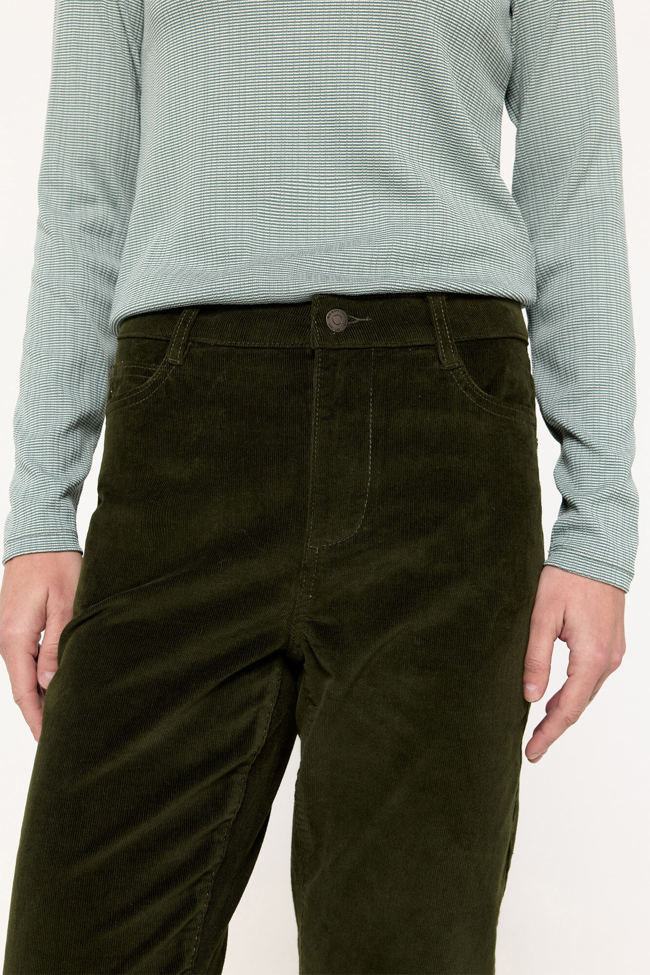 Milano Pantal&oacute;n cinco bolsillos pana Kaki Oscuro
