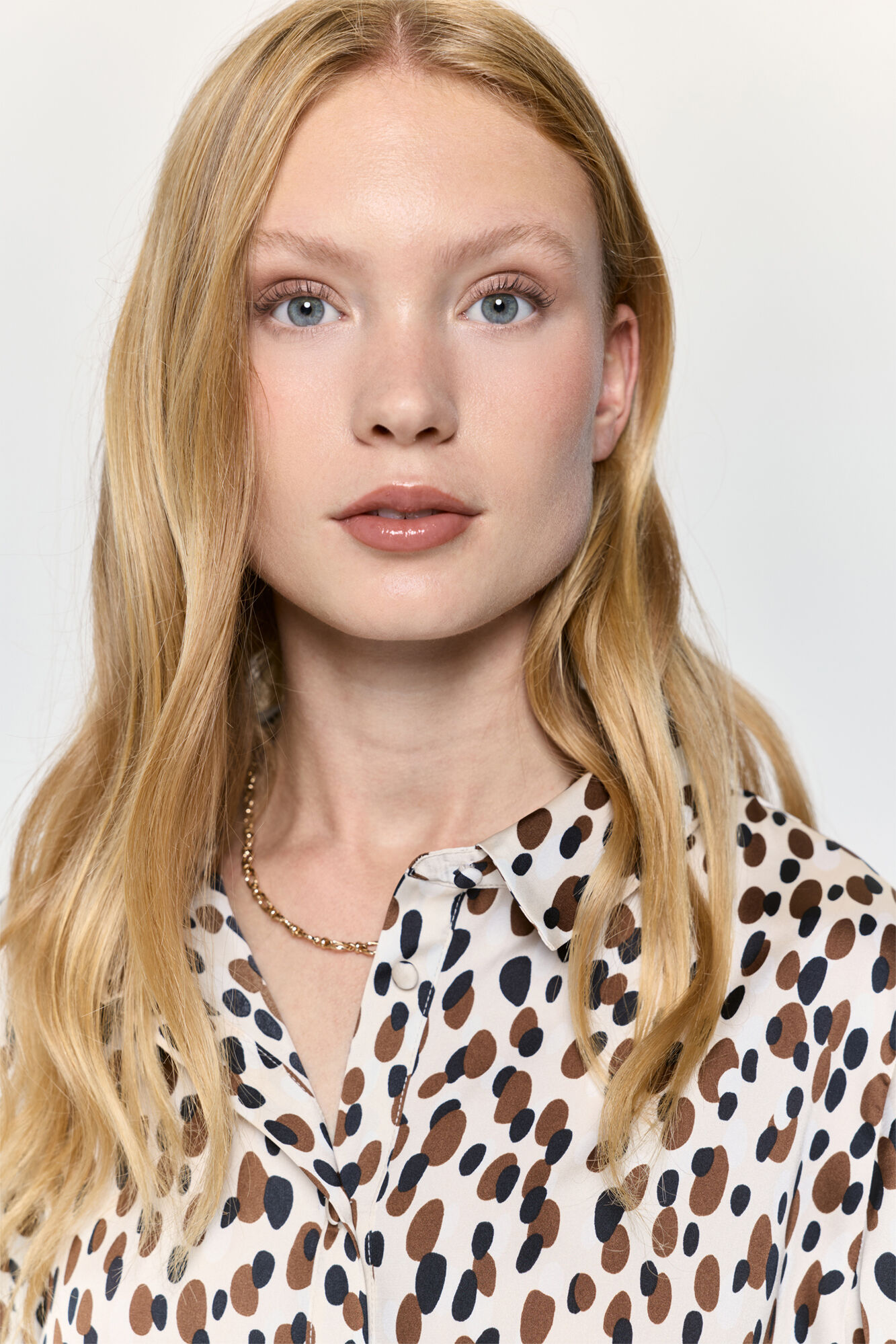 Milano Camisa estampada con satinado Beige/Claro