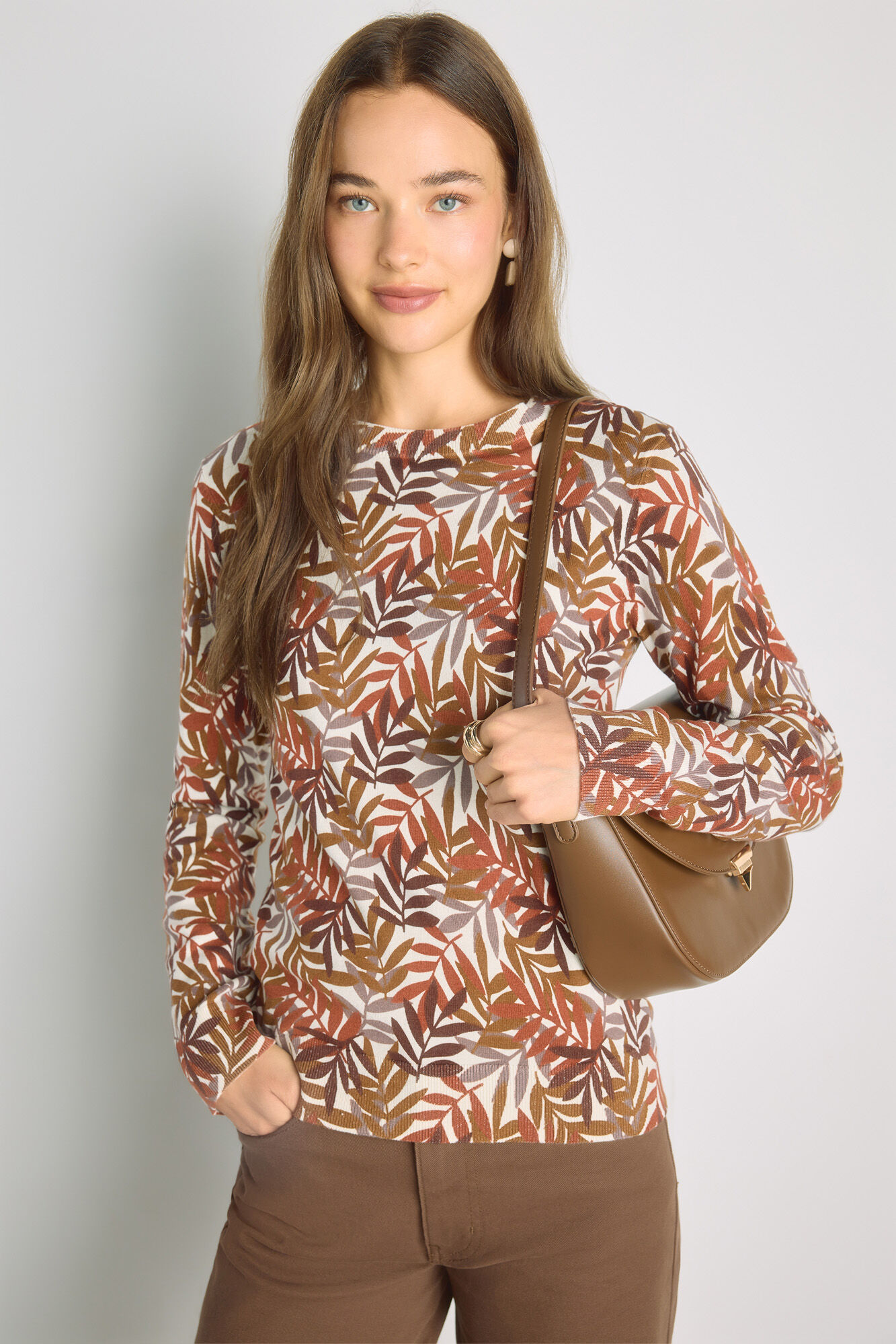 Milano Su&eacute;ter estampado cuello redondo