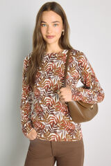 Milano Su&eacute;ter estampado cuello redondo natural