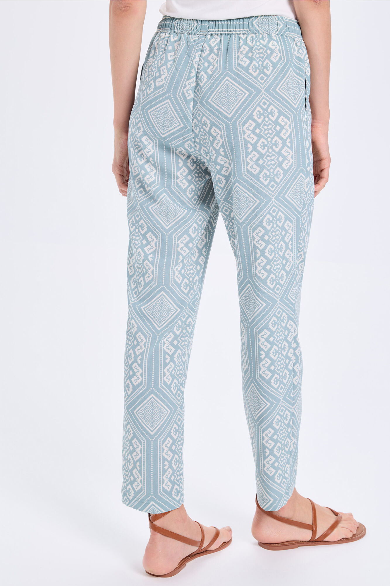 Milano Pantal&oacute;n fluido estampado Azul