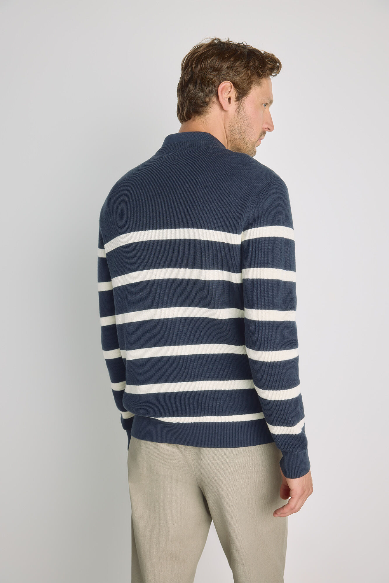 Milano Su&eacute;ter cuello redondo ajustado Navy