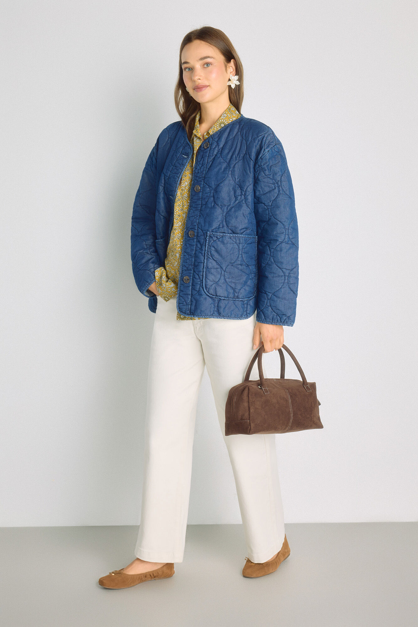 Milano Chamarra acolchada de denim Azul Claro