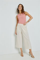Milano Pantal&oacute;n de rayas con cintura el&aacute;stica Coral