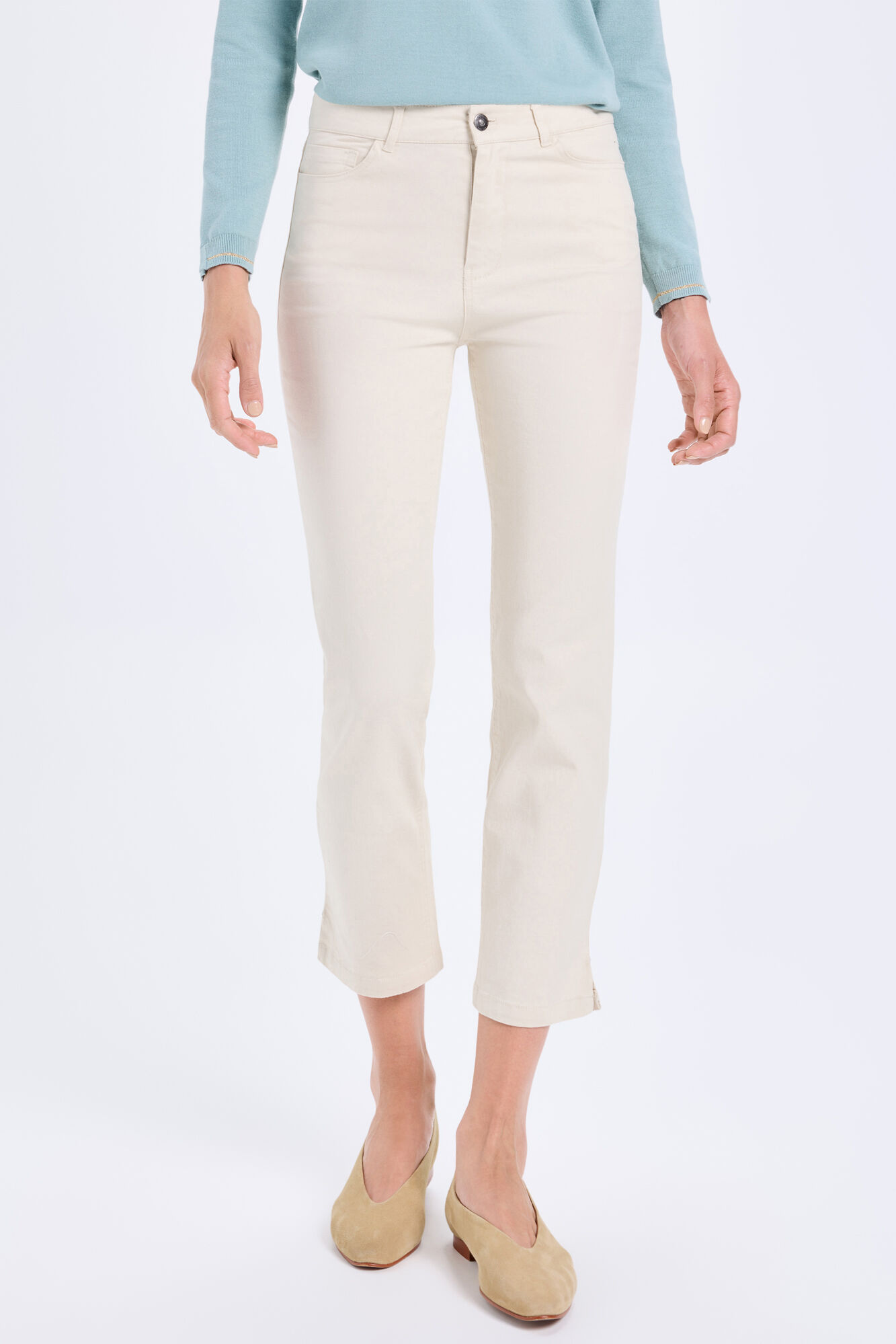 Milano Pantal&oacute;n capri ajustado Beige
