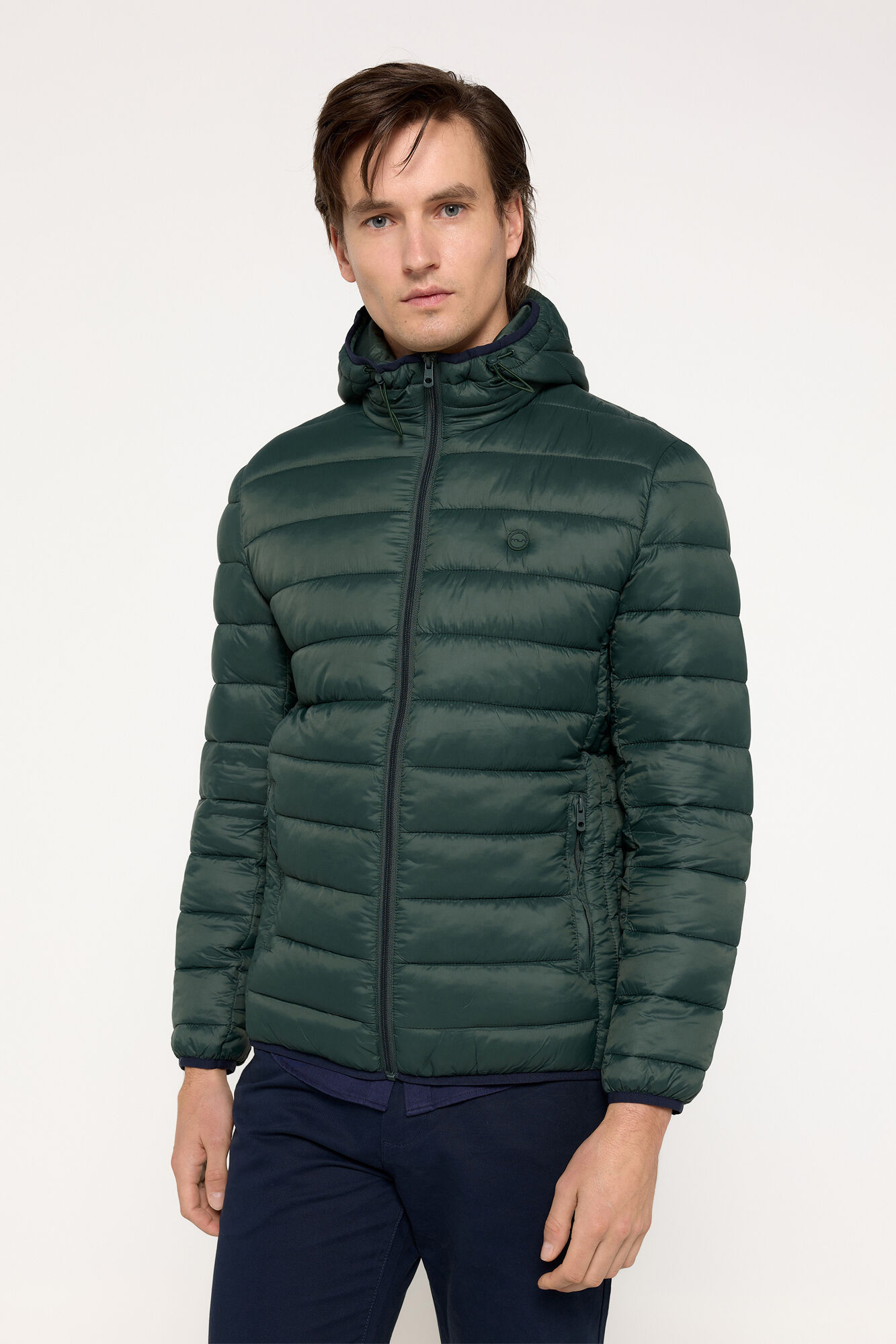 Milano Chaqueta Acolchada Capucha Kaki Oscuro