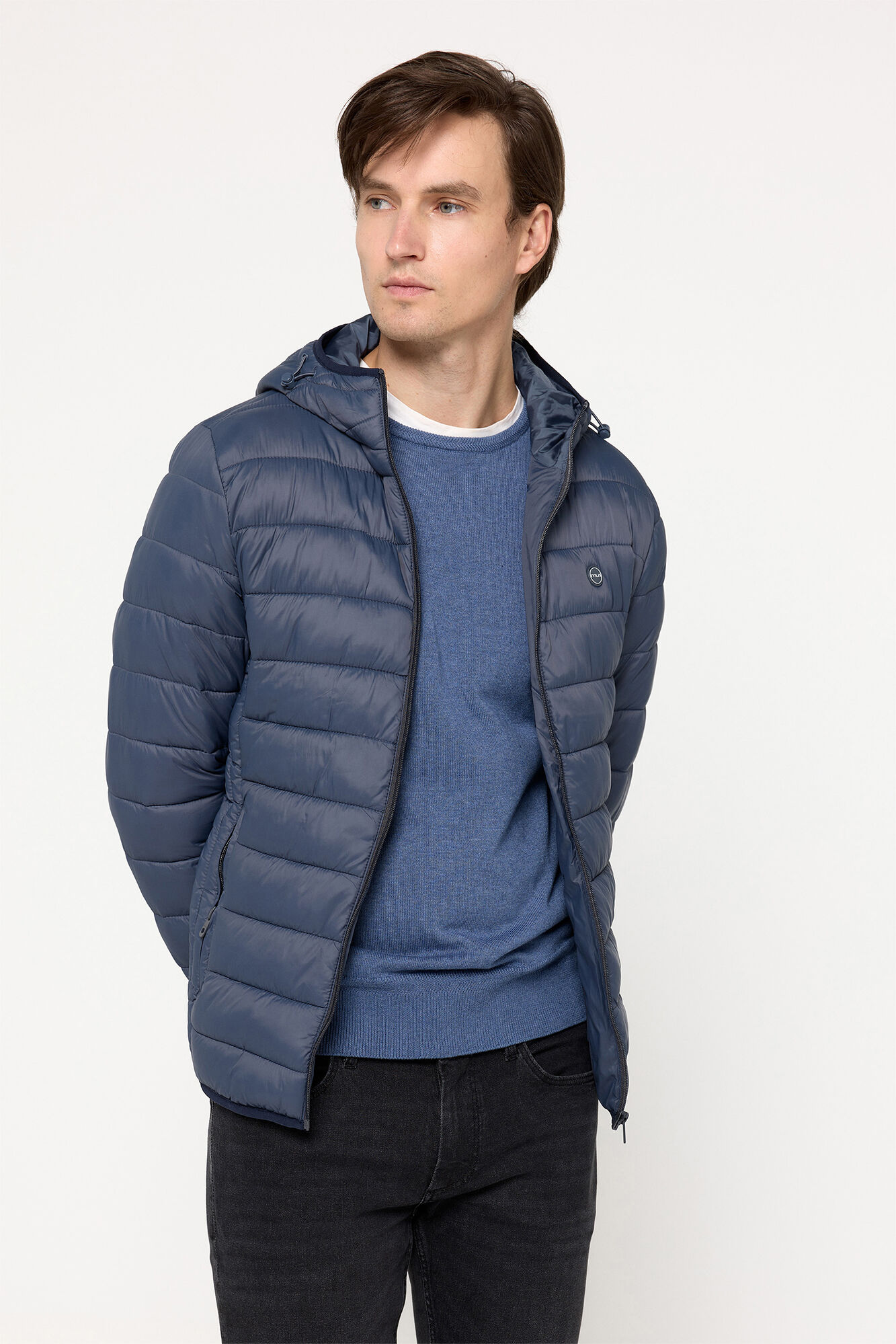 Milano Chaqueta Acolchada Capucha Gris