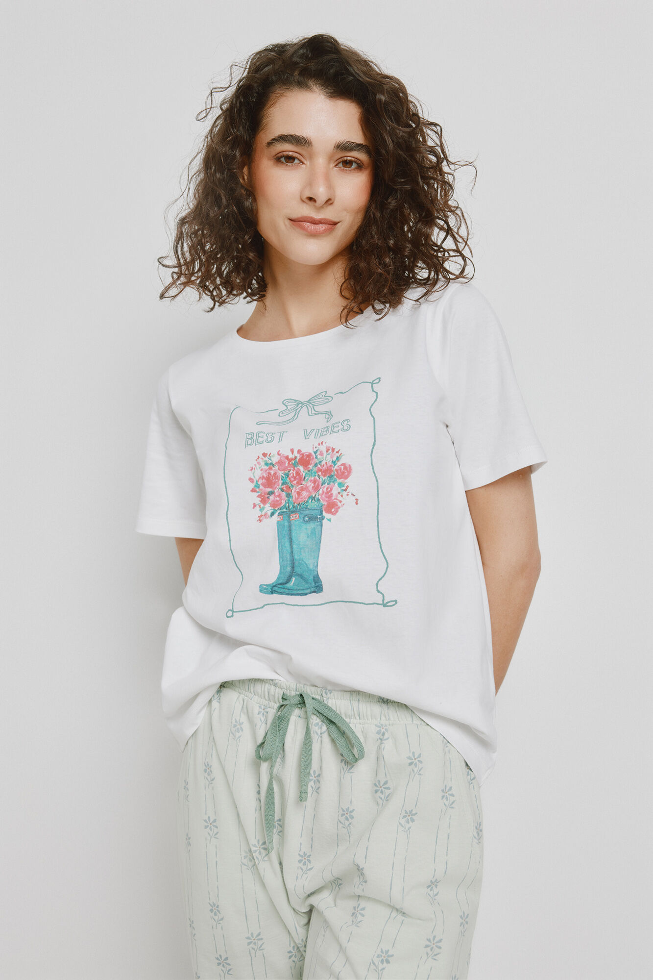 Milano Pijama estampada Blanco