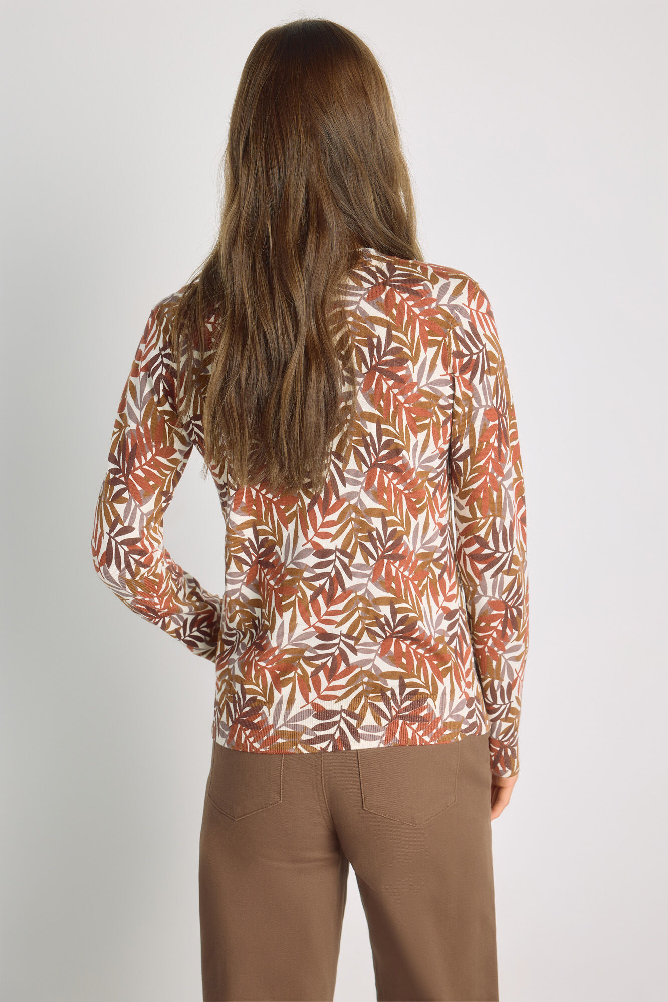 Milano Su&eacute;ter estampado cuello redondo natural